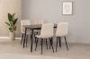 Picture of SAROTO 51" Sintered Stone Top 5PC Dining Set (Matte Grey Table + 4 Creamy White Chairs)