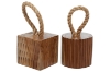 Picture of 650-023 Teak Root Door Stopper Sculpture - Set of 2 (4.5"x4.5")
