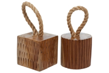 Picture of 650-023 Teak Root Door Stopper - Set of 2