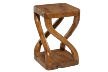 Picture of ROOTRA Handcrafted Teak Root Abstract Twist Side Table/Stool