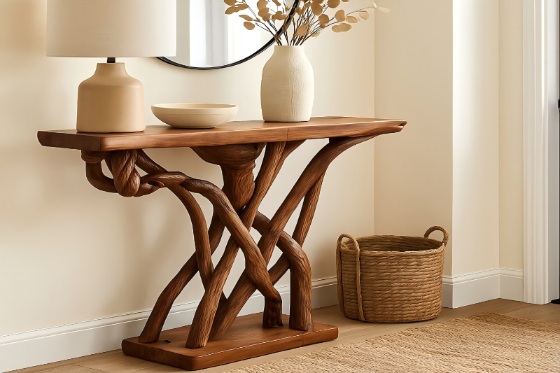 Picture of ROOTRA Handcrafted Teak Root Console Table (35.5" x 31.5")