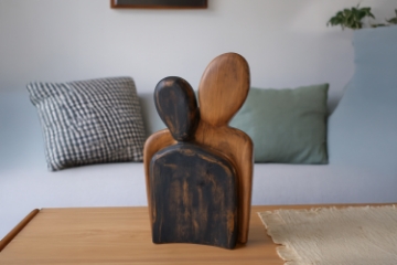 Picture of 650-009 Hand-Carved Teak Root Couple Statue (11.5" x 16")