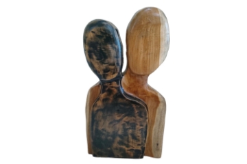 Picture of 650-009 Hand-Carved Teak Root Couple Statue (11.5" x 16")