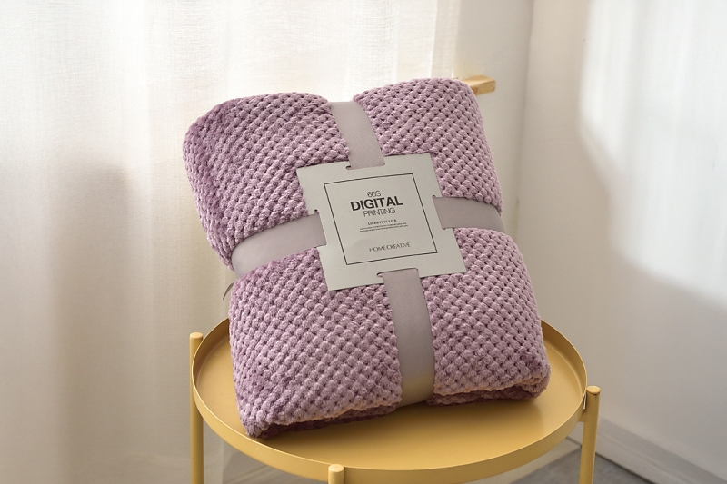 Picture of Soft Pineapple Grid Blanket (78.5"x59") - Mauve