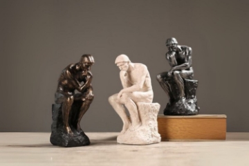 Picture of Famous Thinking Man Resin Sculpture for Home and Office Decor (4.5"x10")
