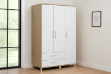 Picture of DUBLIN 3-Door 2-Drawer Wardrobe (White + Oak Color)