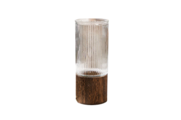Picture of Striped Glass Vase with Wooden Base