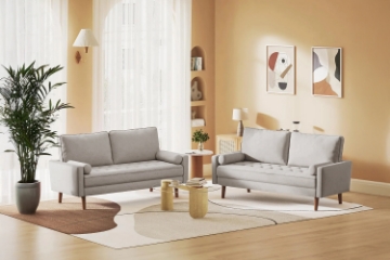 Picture of HAROLD 2 Seater Fabric Loveseat Sofa (Beige)