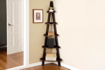 Picture of SOLANUS PYRAMID 5-Tier Corner Bookshelf (Red Cocoa)