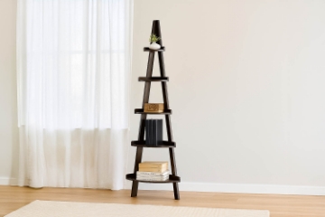 Picture of SOLANUS PYRAMID 5-Tier Corner Bookshelf (Red Cocoa)