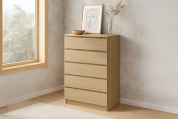 Picture of MOOK 5-Drawer Tallboy (Light Oak)