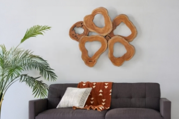Picture of 650-024 Teak Root Wall Sculpture – Handcrafted Natural Wooden Wall Art