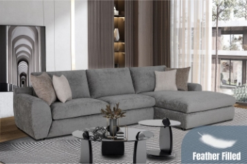 Picture of HAYVA Feather-Filled Fabric Sectional Sofa
