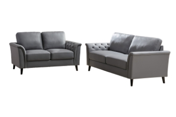 Picture of GROVA 3/2 Seater Air Leather Sofa Range - Loveseat+Sofa Set