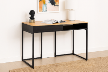 Picture of MASS 120 1-Drawer Office Desk (Oak & Black)