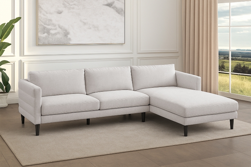 Picture of FINCH Sectional Sofa (Beige) -  Chaise Facing Right without Ottoman