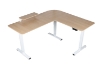 Picture of NEXUS 63" L-Shaped Electric Height-Adjustable Standing Desk with LED Display and USB Charging Port (Oak)