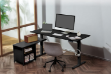 Picture of NEXUS 63" Electric Height-Adjustable Standing Desk With Side Cabinet Shelf & LED Display & USB Charging Port (Black)