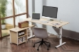 Picture of NEXUS 63" Electric Height-Adjustable Standing Desk With Side Cabinet Shelf & LED Display & USB Charging Port (Oak)