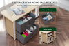 Picture of NEXUS 63" Electric Height-Adjustable Standing Desk With Side Cabinet Shelf & LED Display & USB Charging Port (Oak)