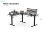 Picture of NEXUS 63" L-Shaped Electric Height-Adjustable Standing Desk with LED Display and USB Charging Port (Black)