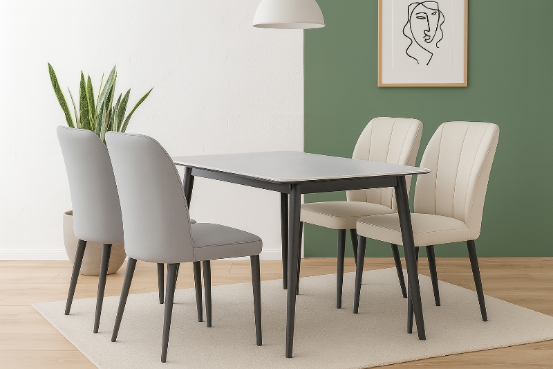 Picture of MIKASA 47" Sintered Stone Top 5PC Dining Set (Grey Table)