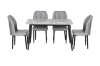 Picture of MIKASA 47" Sintered Stone Top 5PC Dining Set (Grey Table)