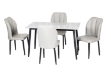 Picture of MIKASA 47" Sintered Stone Top 5PC Dining Set (Crisp-White Table + 4 Light Grey Chairs)