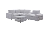 Picture of LUXEON Sectional Modular Sofa Range with Ottoman & Storage Console Hidden Cup Holders & Wireless Charging & USB Ports
