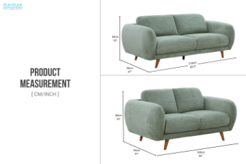 Picture of HELSINKI 3/2 Seater Fabric Sofa Range (Light Olive)