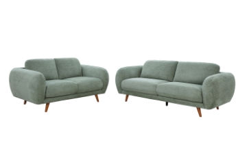 Picture of HELSINKI Fabric Sofa Range (Light Olive) - Loveseat+Sofa Set