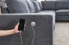 Picture of OSAKA Sectional Sofa with Storage Ottoman, Flip-Back Hidden Console & USB & Type-C Port (Grey)