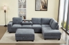Picture of OSAKA Sectional Sofa (Grey) - Chaise Facing Left with Ottoman