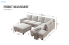 Picture of OSAKA Sectional Sofa with Storage Ottoman, Flip-Back Hidden Cup Holders & USB Port (Beige)
