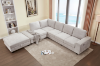 Picture of OSAKA Sectional Sofa with Storage Ottoman, Flip-Back Hidden Console & USB & Type-C Port (Beige)