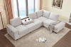 Picture of OSAKA Sectional Sofa with Storage Ottoman, Flip-Back Hidden Console & USB & Type-C Port (Beige)