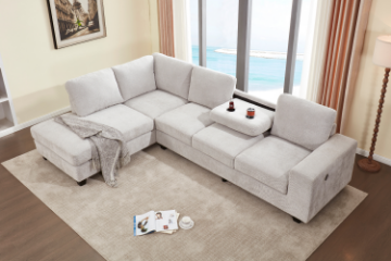 Picture of OSAKA Sectional Sofa (Light Color) - Chaise Facing Right without Ottoman