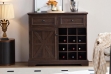 Picture of ODESSA Buffet/Wine Cabinet with 2 Drawers and Grid Organizer (Espresso)