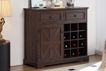 Picture of ODESSA Buffet/Wine Cabinet with 2 Drawers and Grid Organizer (Espresso)