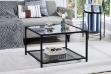 Picture of LINDELL 27.5" Square Tempered Glass Coffee Table with Shelf 