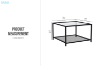 Picture of LINDELL 27.5" Square Tempered Glass Coffee Table with Shelf 