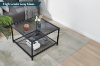 Picture of LINDELL 27.5" Square Tempered Glass Coffee Table with Shelf 