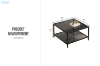 Picture of TOBAGO 27" Square Tempered Glass Coffee Table (Black)