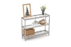 Picture of JOSEF 35.5" Tempered Glass Console Table with 3 Tiers (Silver)