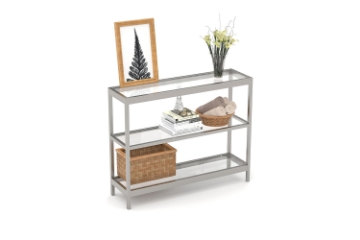 Picture of JOSEF 35.5" Tempered Glass Console Table with 3 Tiers
