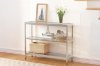 Picture of JOSEF 35.5" Tempered Glass Console Table with 3 Tiers (Silver)