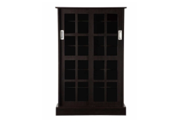 Picture of BOWERY 49"X32" Sliding Door Glass Display Cabinet/CD Storage Shelf