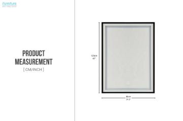 Picture of 339-012 H47" Black Right Angle Wall Mirror with LED Light