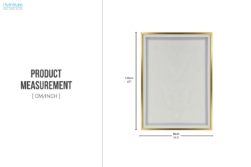 Picture of 339-013 H47" Golden Right Angle Wall Mirror with LED Light