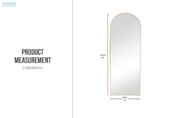 Picture of 339-024 H65" Golden Arch Aluminum Alloy Stand Mirror